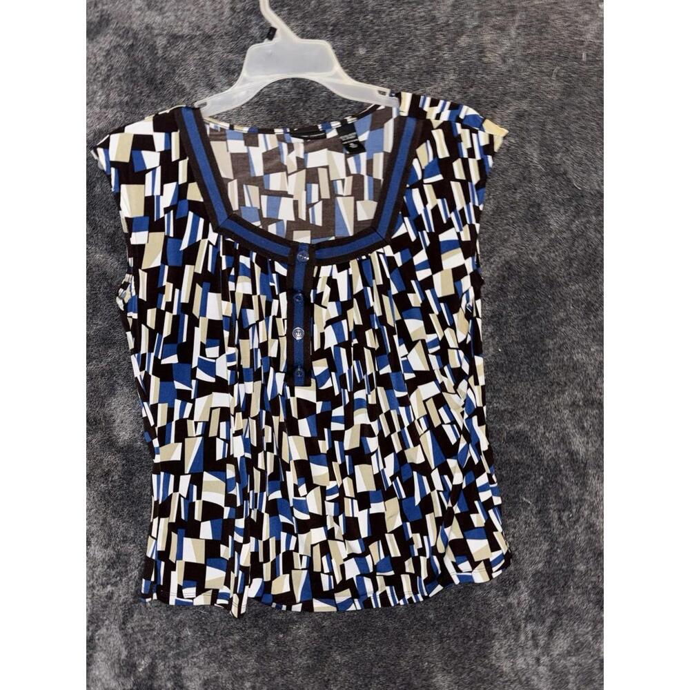 New‎ York & Company Stretch Geometric Henley Top XL